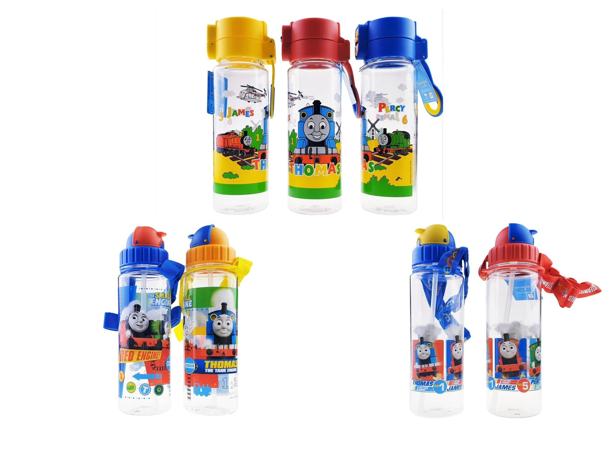 Thomas and Friends Blue Water Bottle with Sanitary Cap and Strap